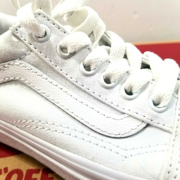 Vans Kids Old Skool True White Size 1.5 - Picture 3 of 7